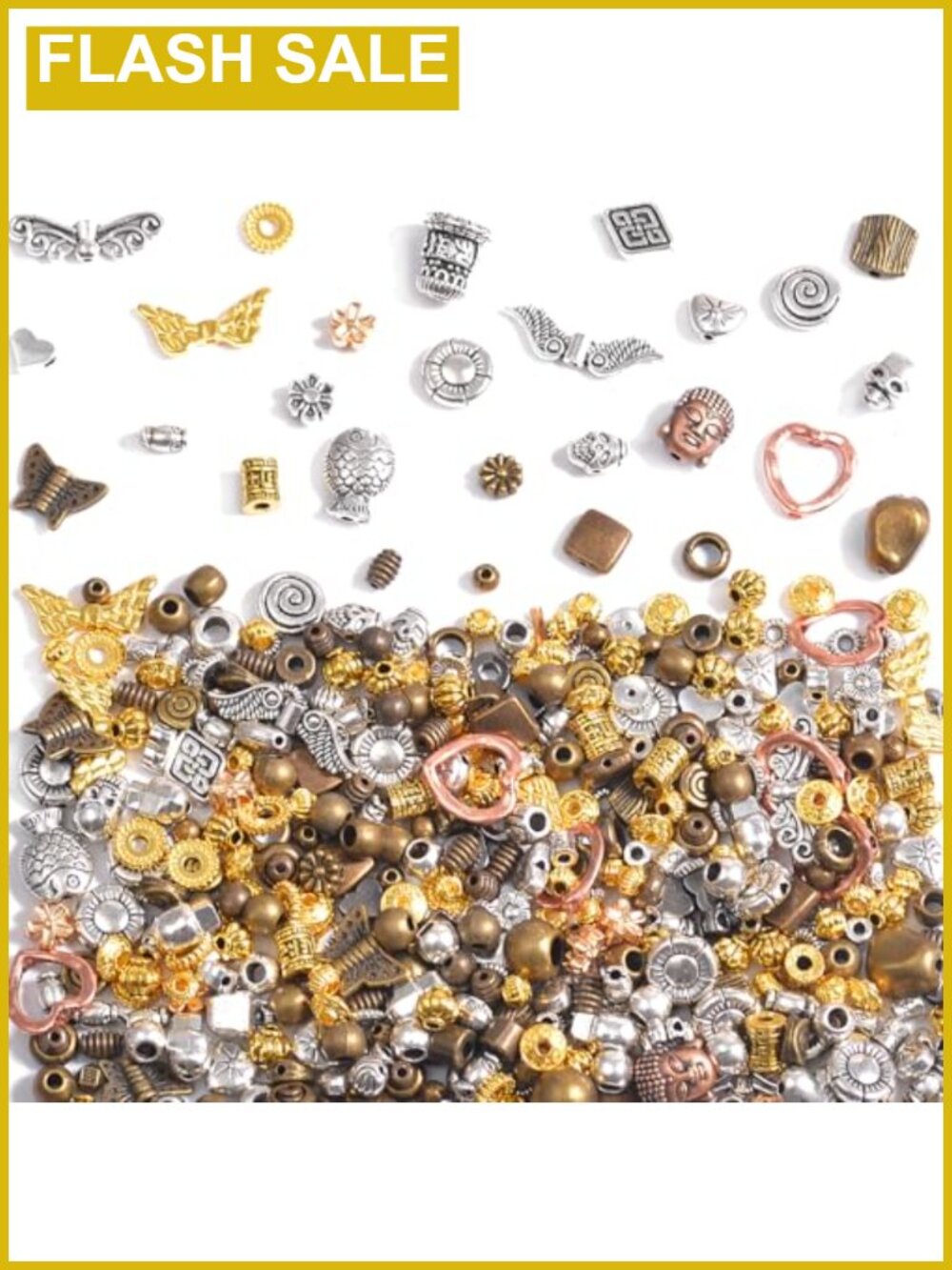 400 Pcs Metal Spacer Beads for Jewelry Making Small Hole Mixed Styles